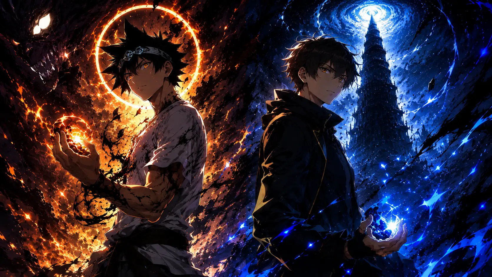 تصویر کراس‌اوور جین موری و بام بیست‌وپنجم از God of High School و Tower of God
